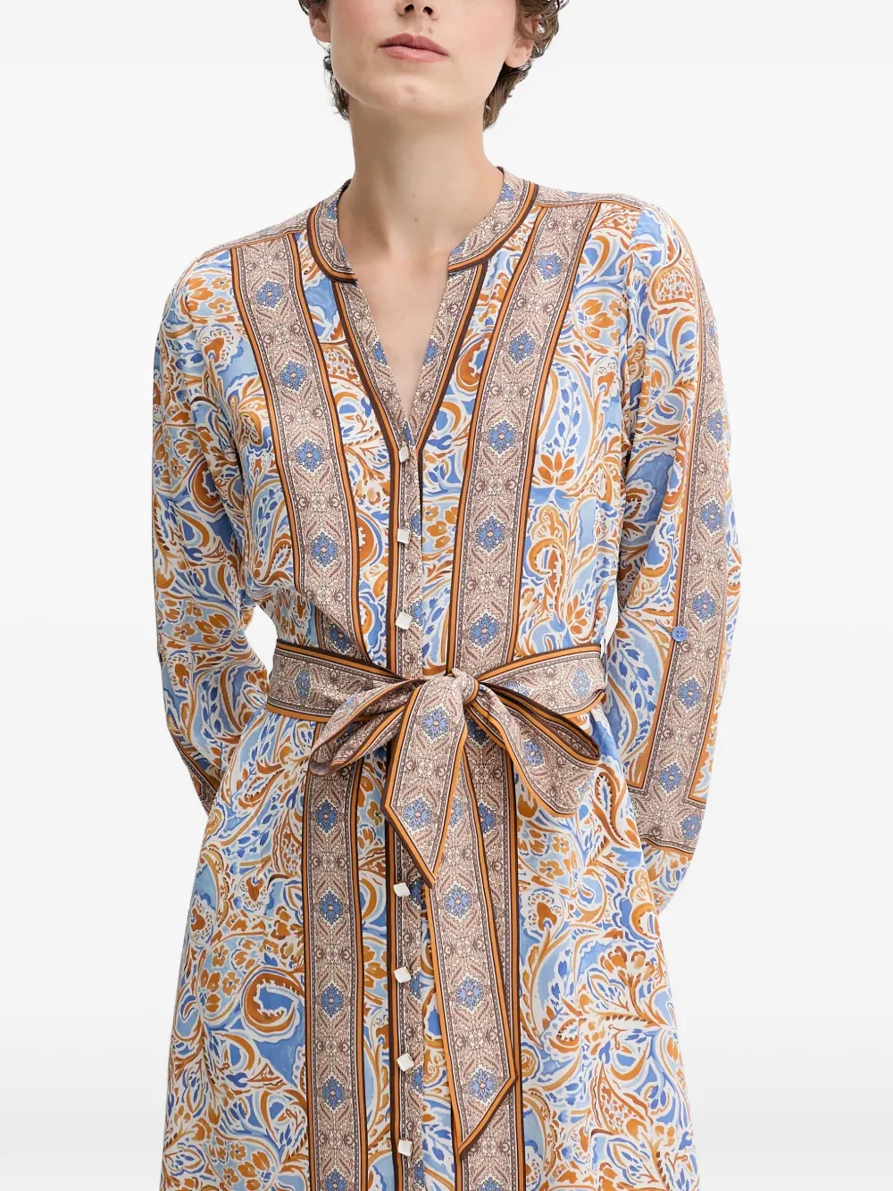 Vienna Paisley Belt Midi Dress