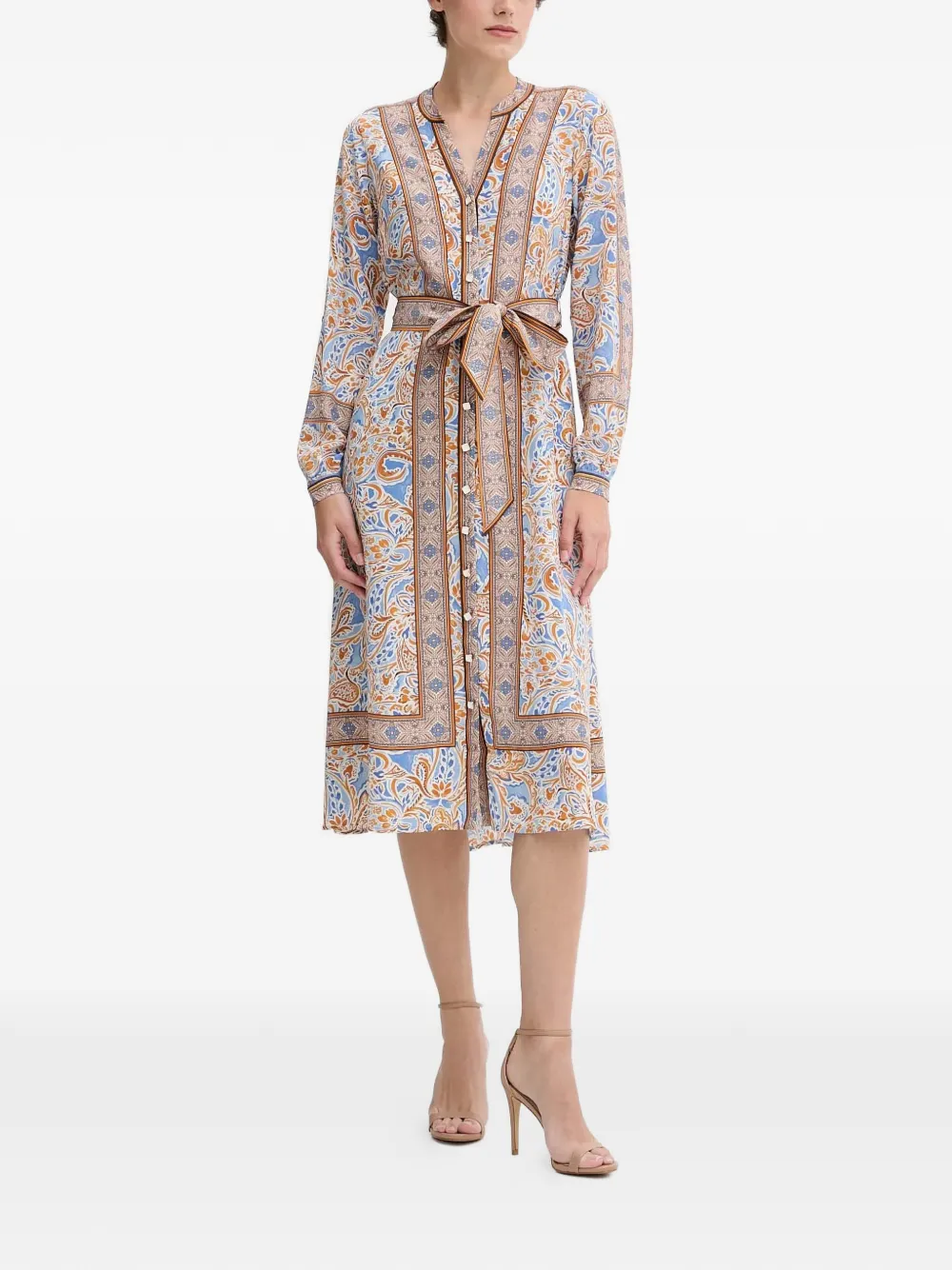 Vienna Paisley Belt Midi Dress