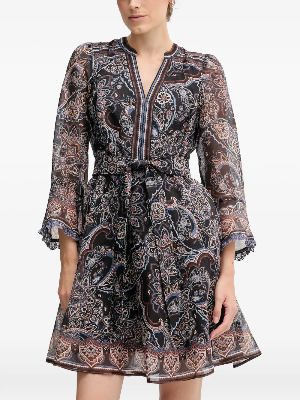 Hale Bob Artemis V-neck mini dress - Nero