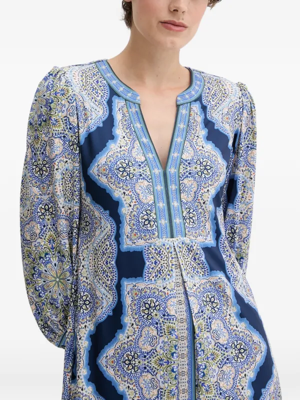 Hale Bob Avah V-neck Printed Dress | Blue | FARFETCH Hale Bob Avah V-neck Printed Dress | Blue | FARFETCH