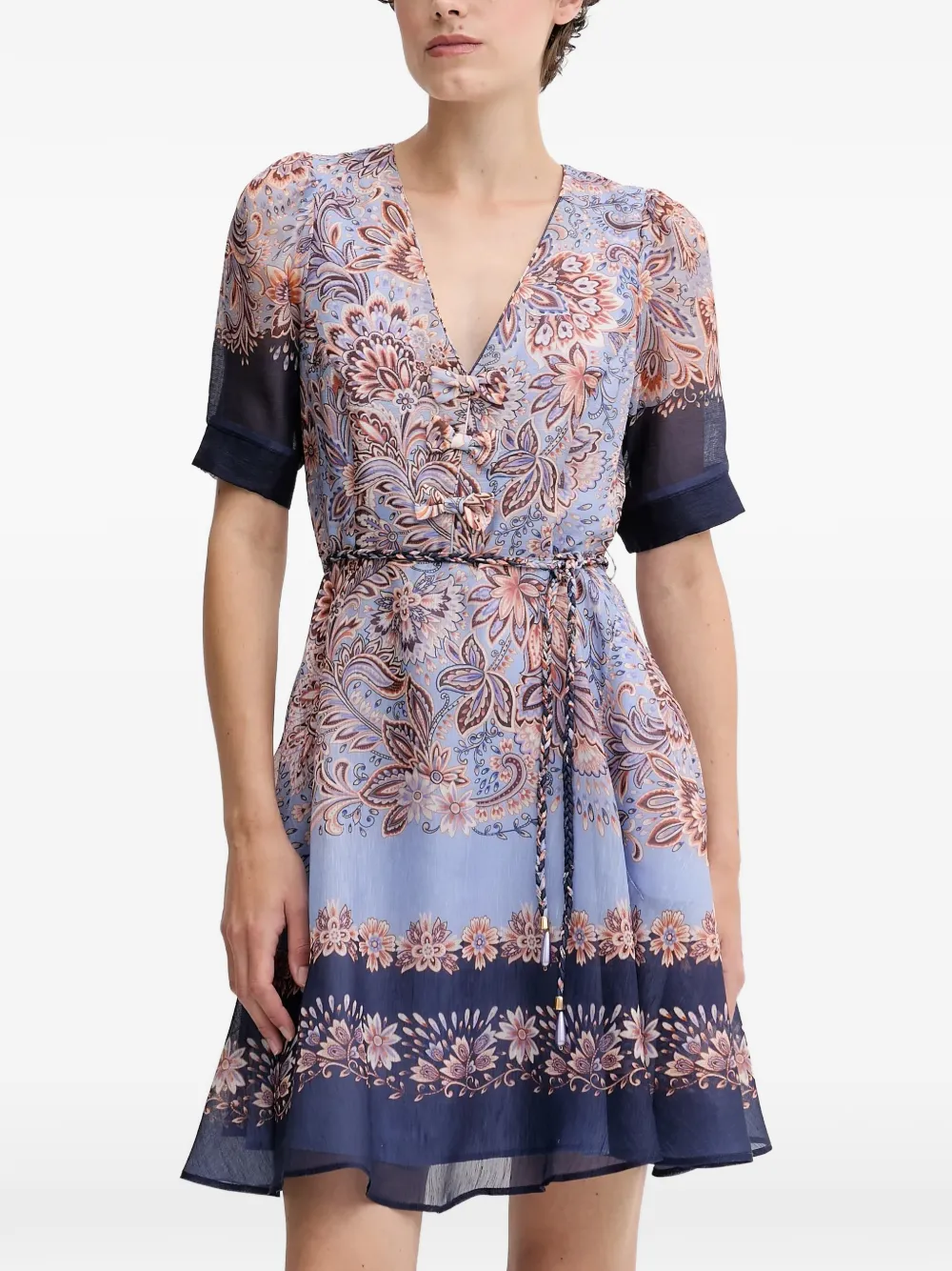 Hale Bob Aubrie floral-print mini dress - Blu