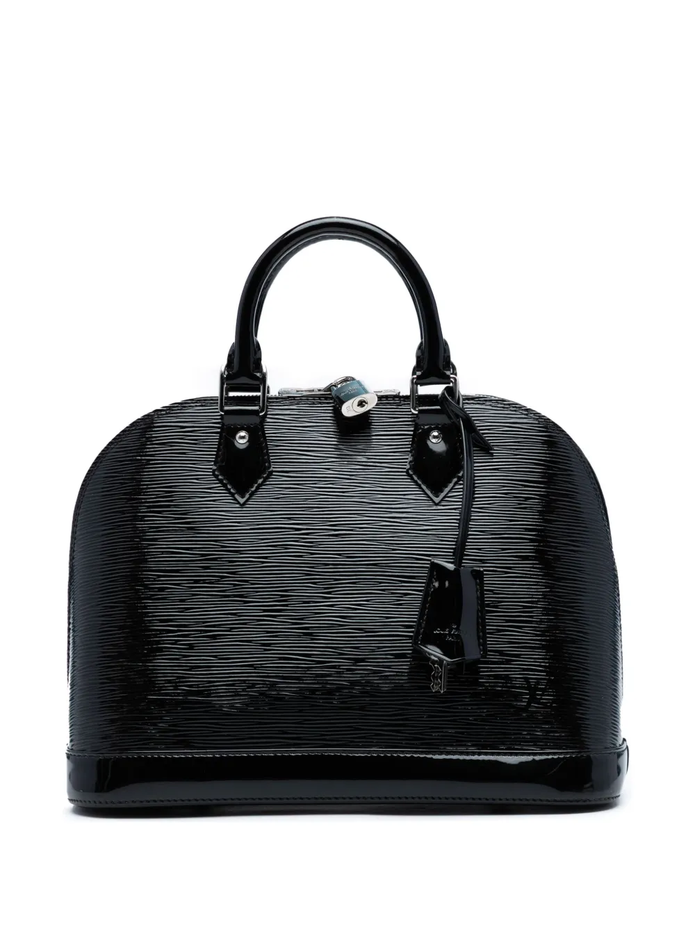 Pre-owned Louis Vuitton 2013 Electric Epi Alma Pm Handbag In Black