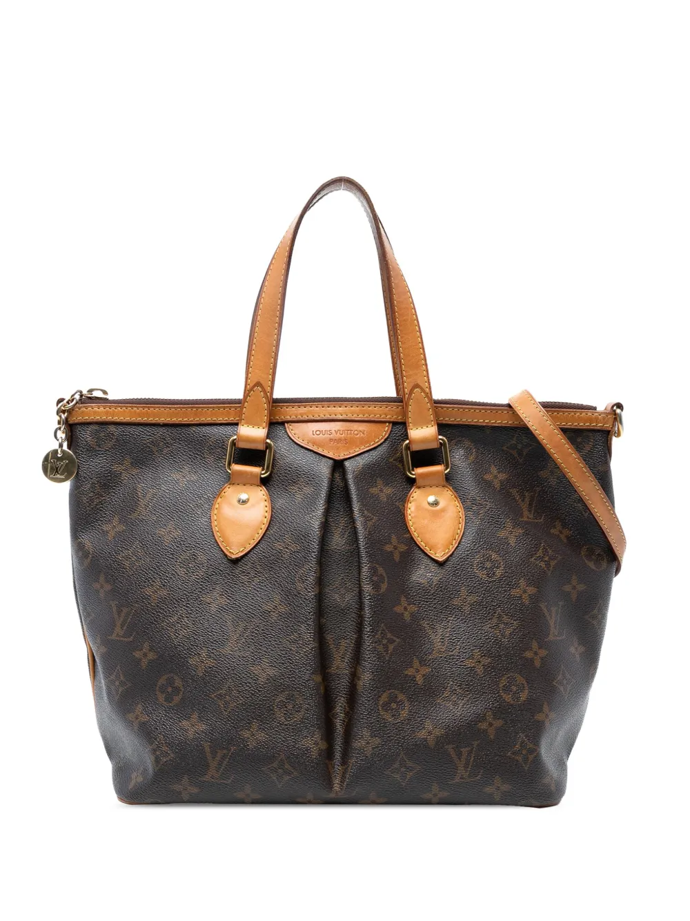 Pre-owned Louis Vuitton 2010 Monogram Palermo Pm Satchel In Brown