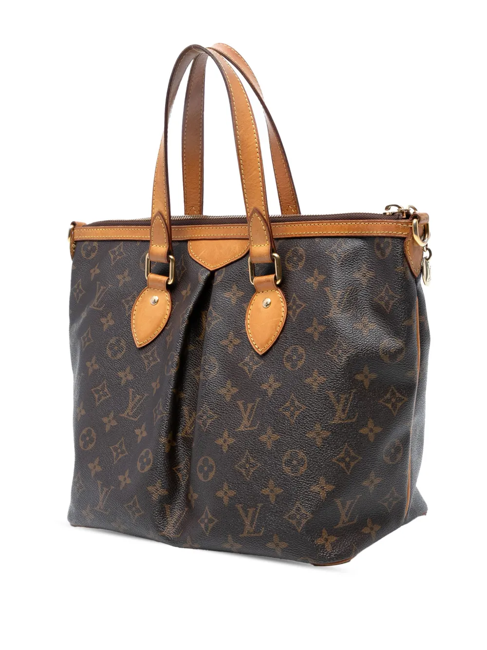 Pre-owned Louis Vuitton 2010 Monogram Palermo Pm Satchel In Brown
