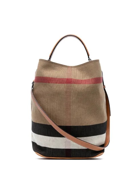 Burberry Pre-Owned 2000-2017 Medium Mega Check Canvas Ashby Bucket Bag satchel