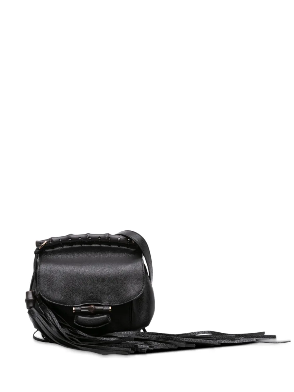 Gucci Pre-Owned 2016-2025 スモール レザー バンブー ヌーボー フリンジ ショルダーバッグ - ブラック Gucci Pre-Owned 2016-2025 スモール レザー バンブー ヌーボー フリンジ ショルダーバッグ - ブラック