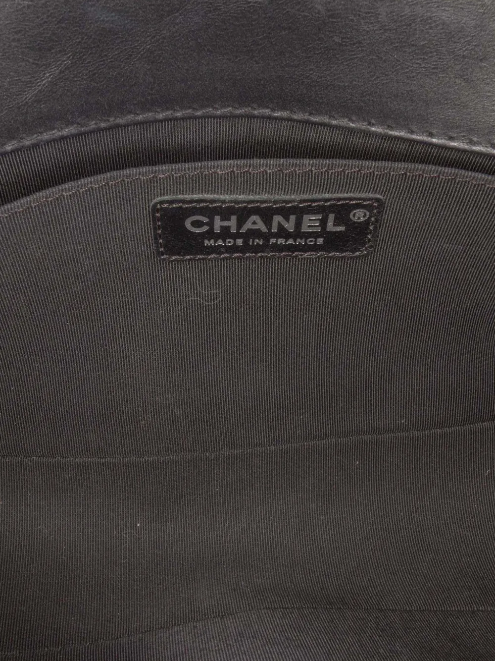 Pre-owned Chanel 2015-2016 Medium Quilted Calfskin Whipstitch Chain Around Boy Top Handle Flap Satchel In Black