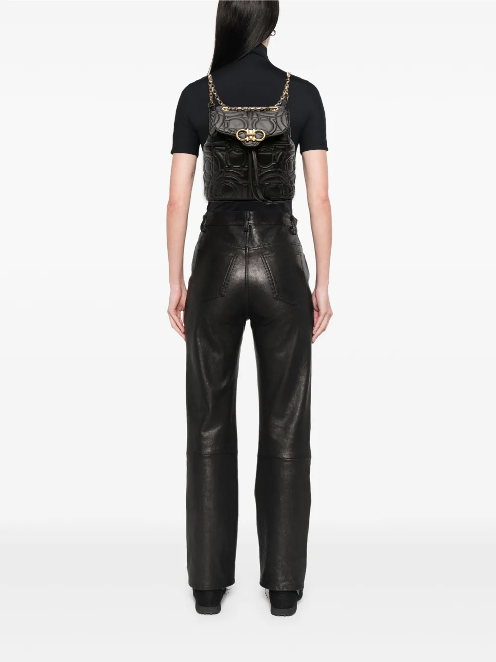 Ferragamo Pre-Owned 2018 Small Quilted Leather Double Gancini backpack | Pre-Owned | Image 2