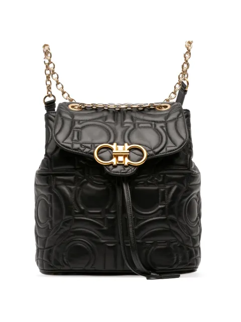 Ferragamo Pre-Owned 2018 Small Quilted Leather Double Gancini backpack