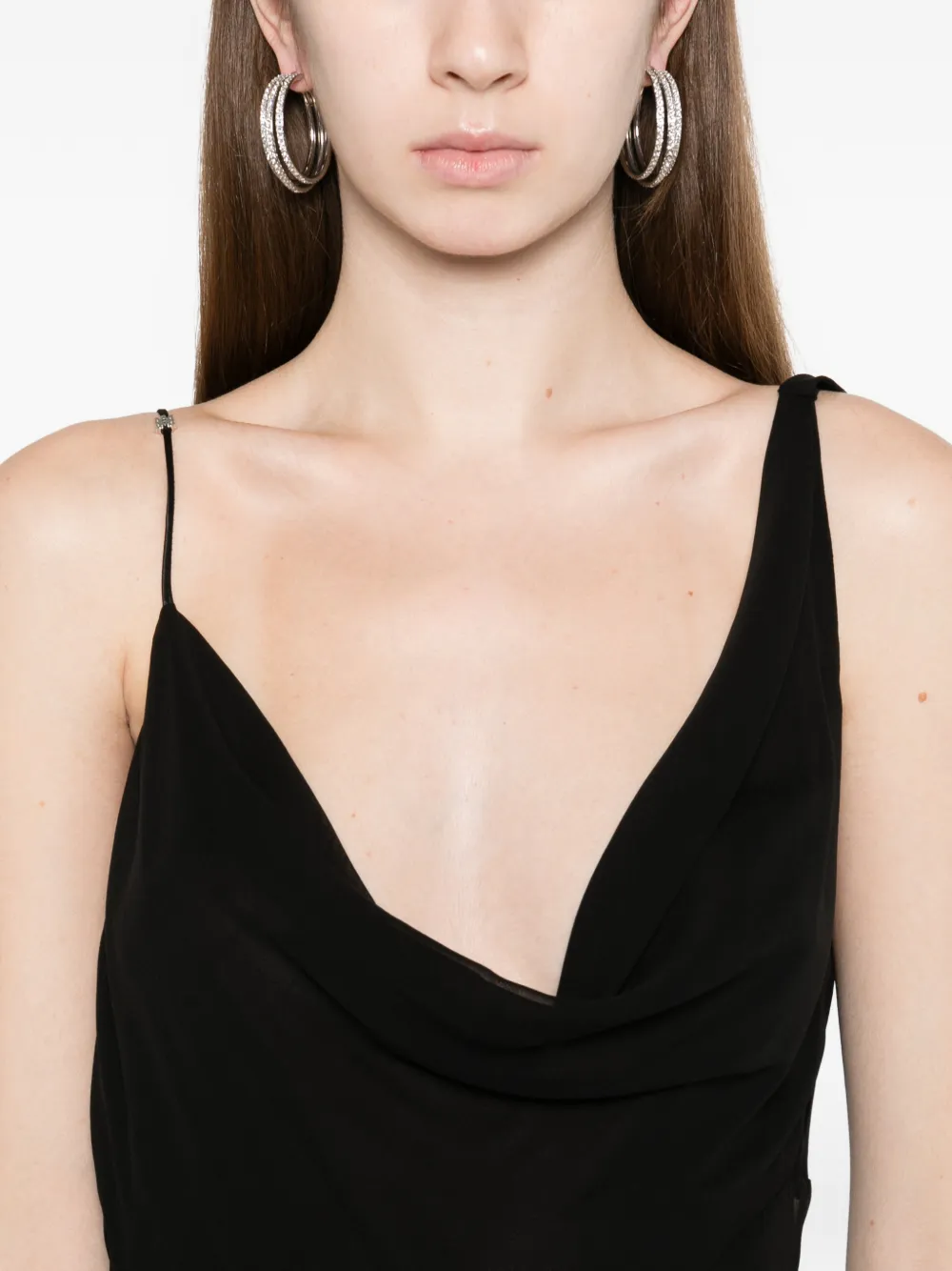 AMIRI Maxi-jurk met hoge hals en split Zwart
