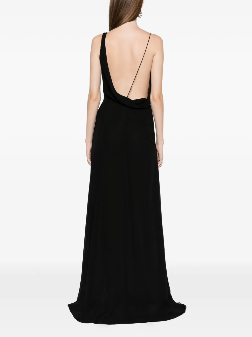 AMIRI Maxi-jurk met hoge hals en split Zwart
