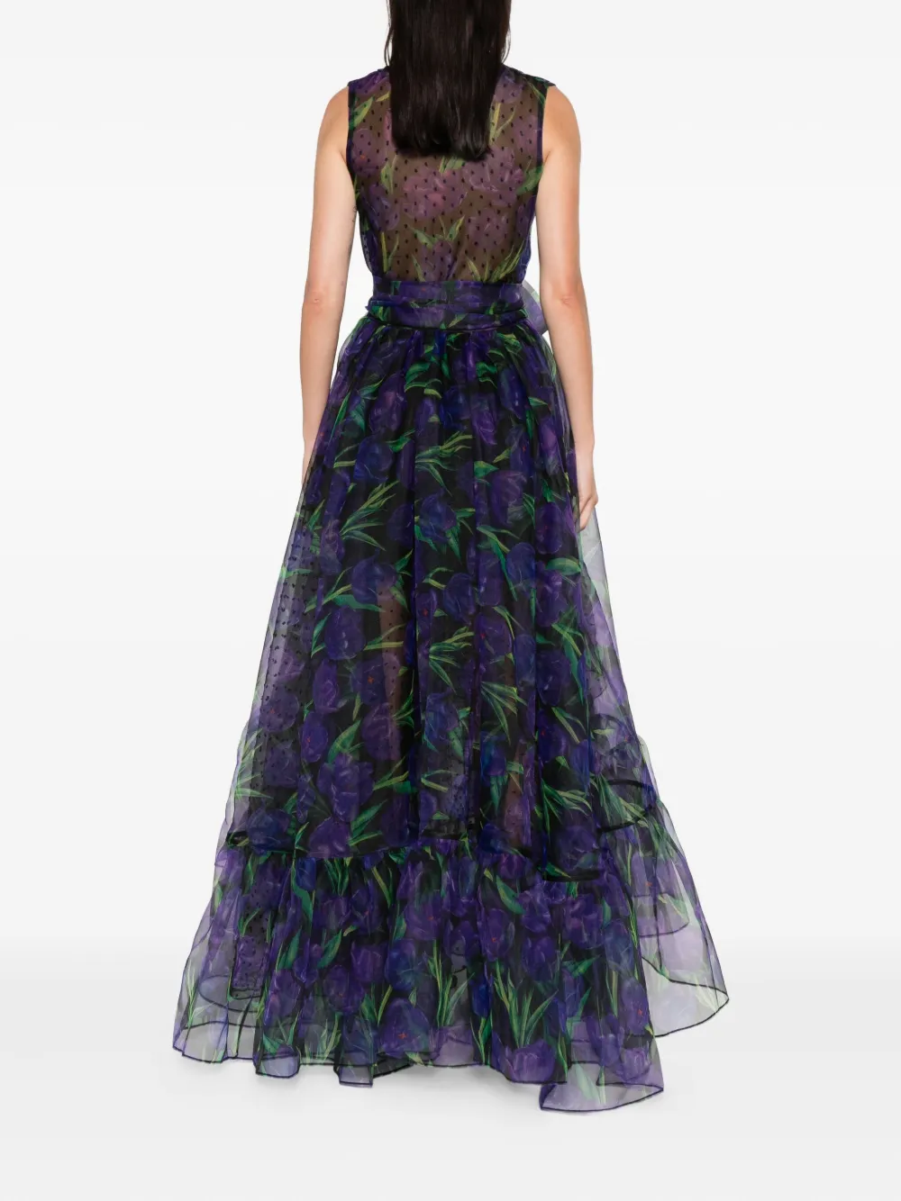 Miau By Clara Rotescu Coachella Ruffled Floral Dress In Blue