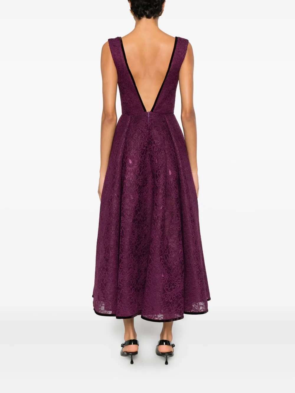 Miau By Clara Rotescu Hyacinth Midi Dress In Purple