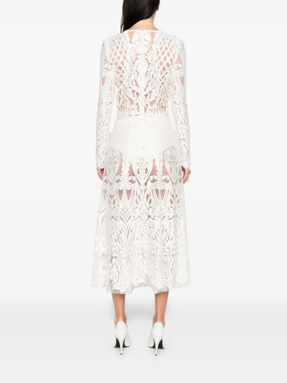 Miau By Clara Rotescu Long-sleeve Mini Dress In White