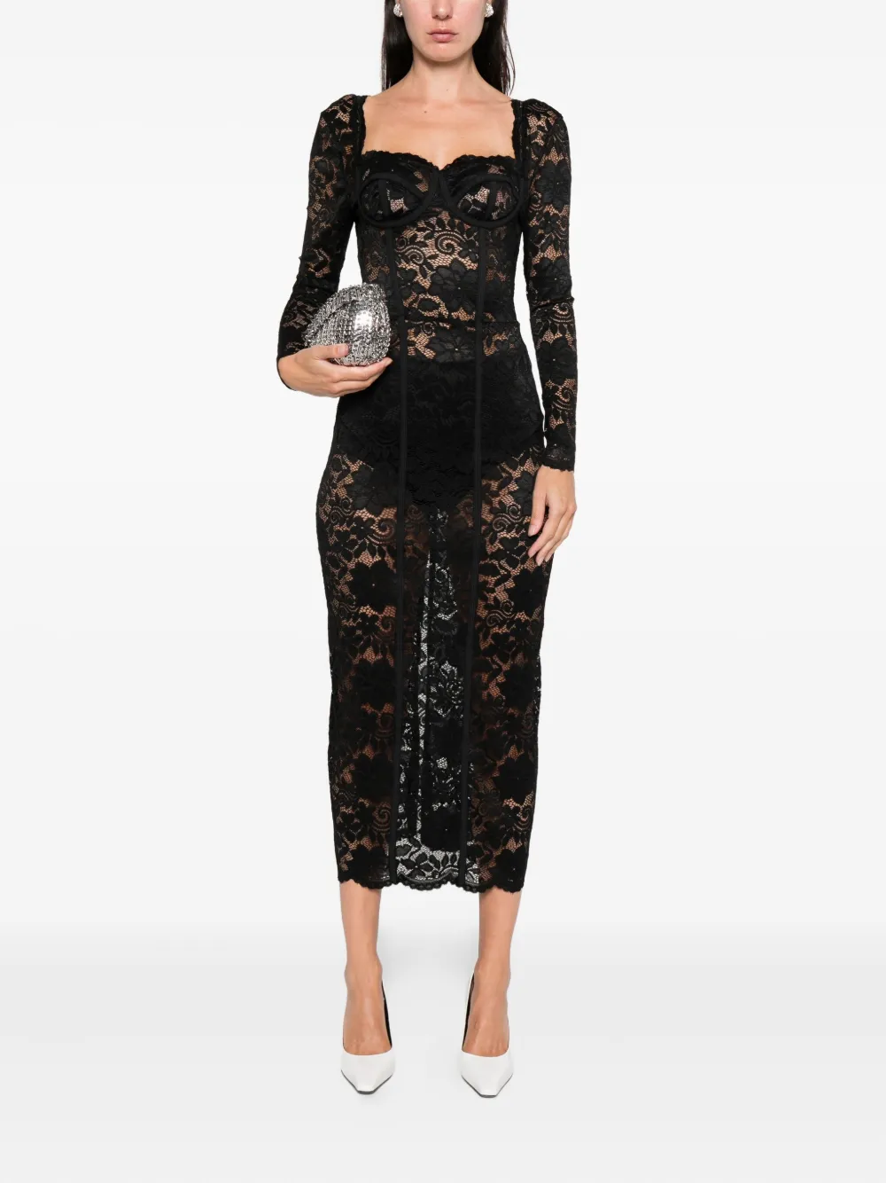 MIAU by Clara Rotescu Maxi-jurk met lange mouwen - Zwart