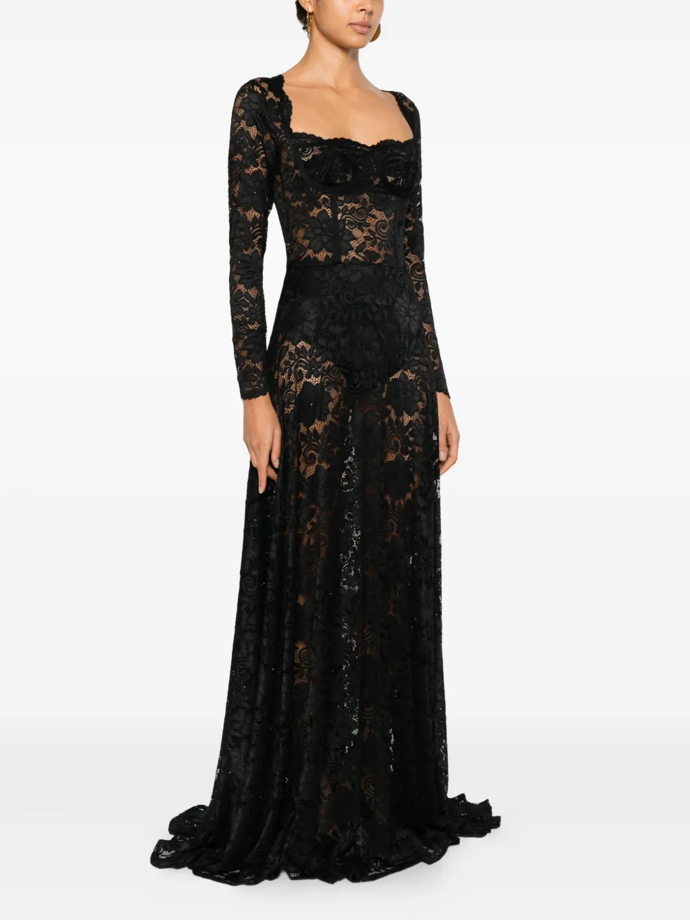 Miau By Clara Rotescu Rainy Maxi Dress In Black