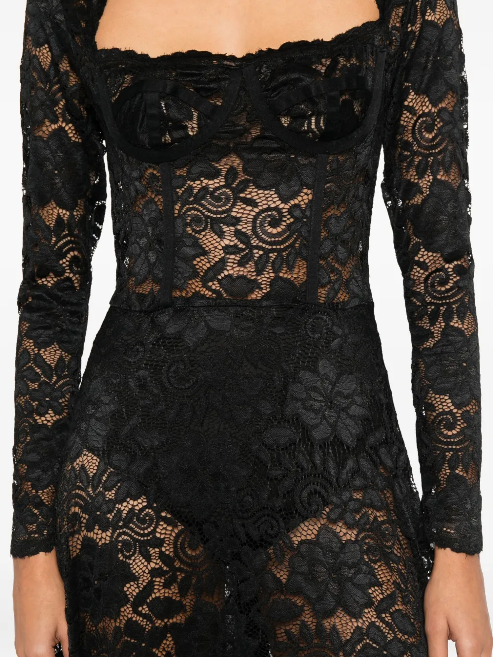 Miau By Clara Rotescu Rainy Maxi Dress In Black