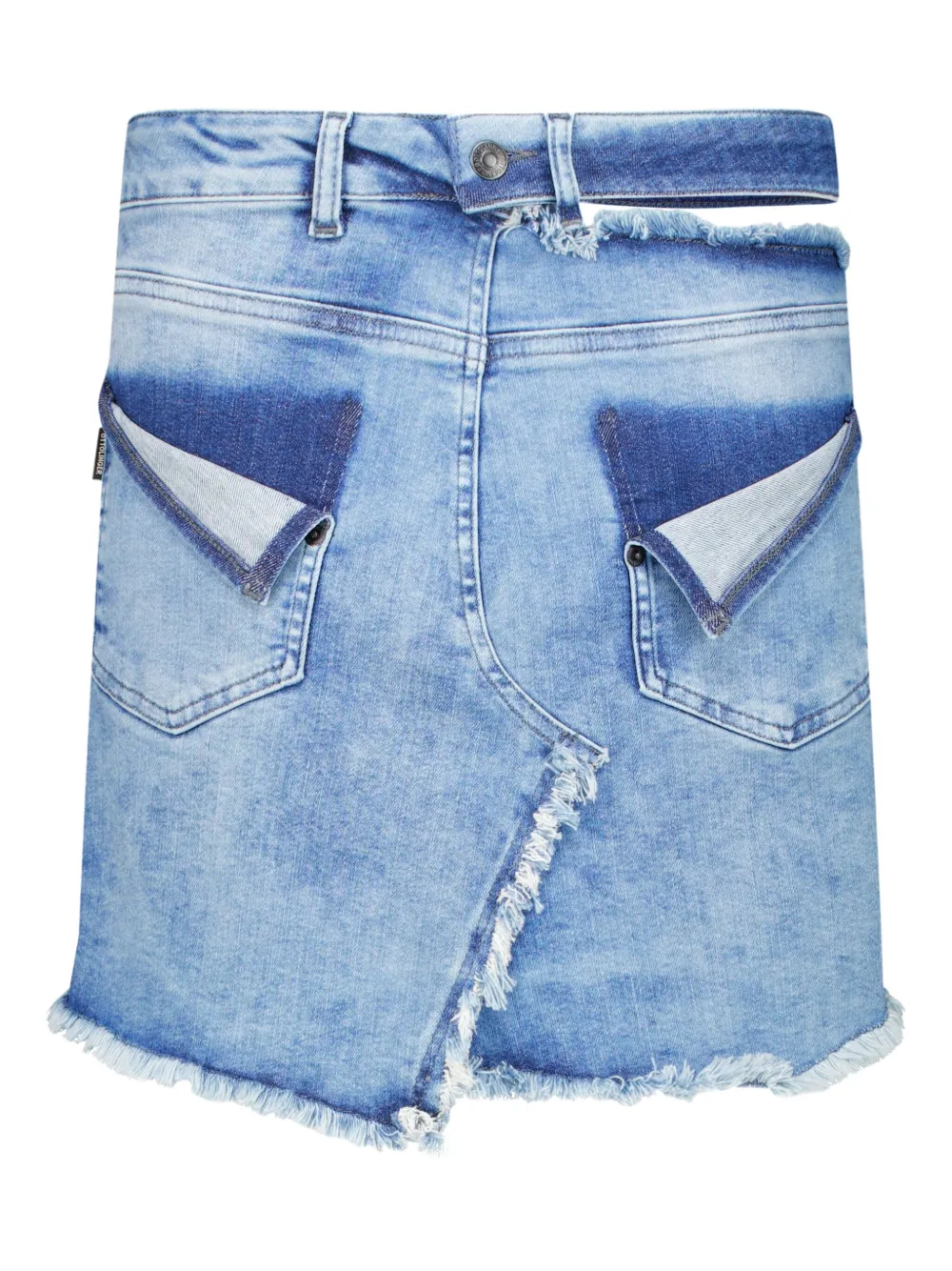 Ottolinger Reversed Denim Mini Skirt In Blue