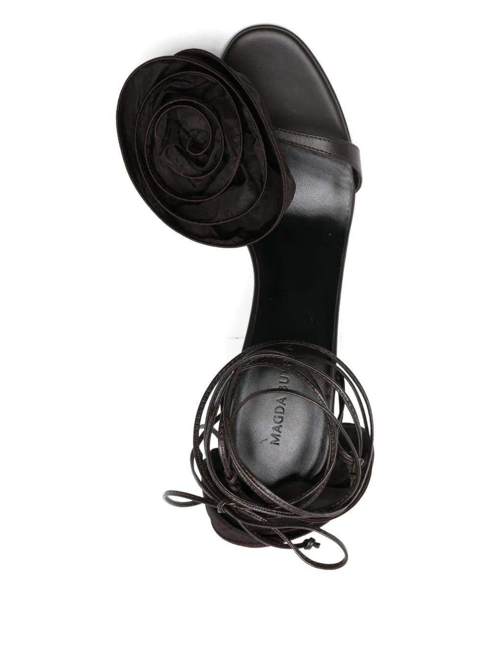 Magda Butrym 105mm Rose-detail Sandals In Brown