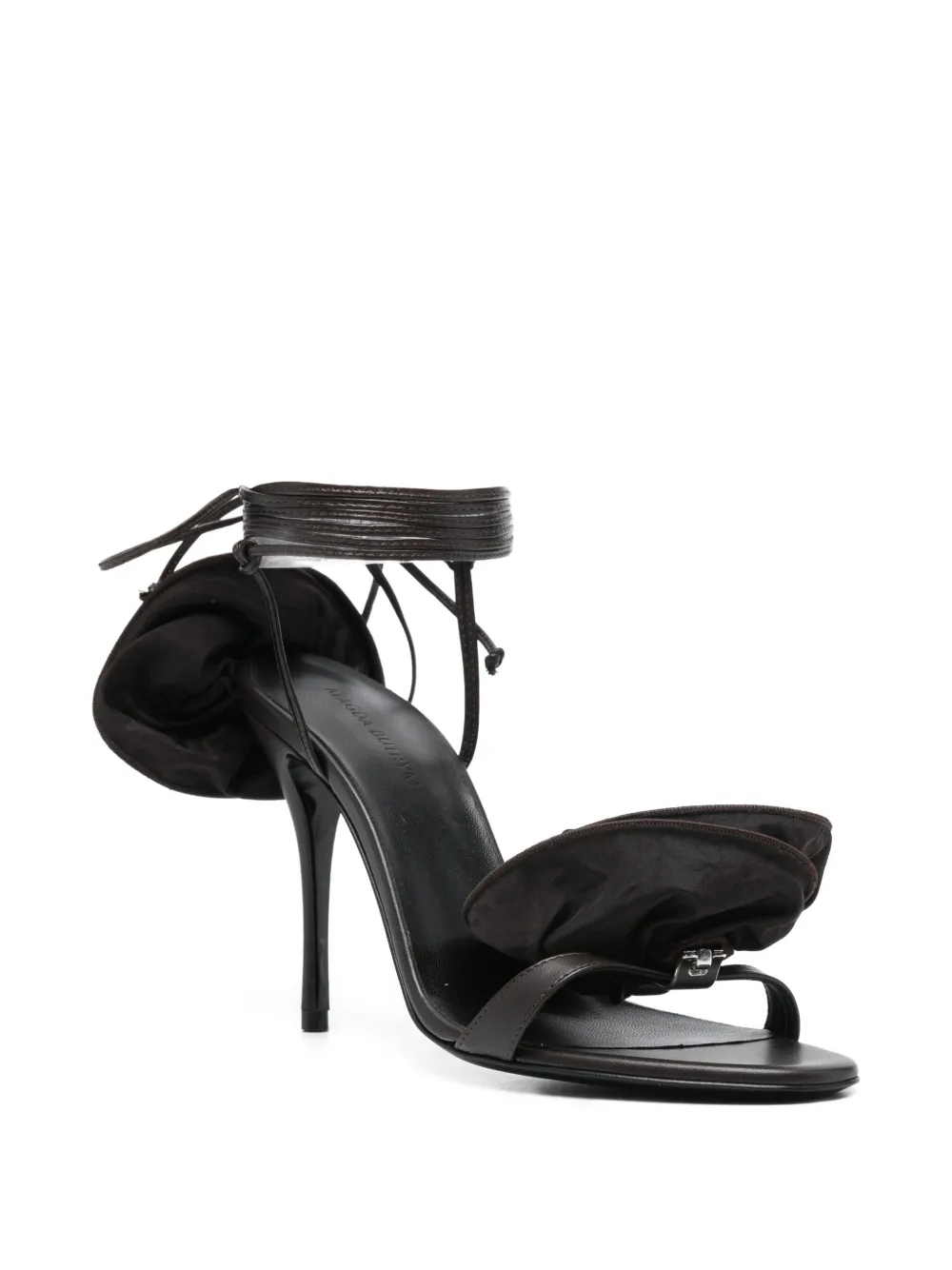 Magda Butrym 105mm Rose-detail Sandals In Brown