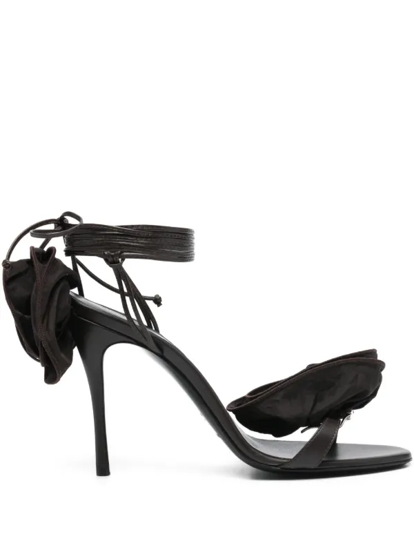 Magda Butrym 105mm Rose-detail Sandals in Brown