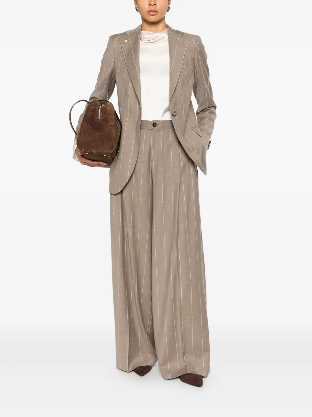 LUIGI BIANCHI MANTOVA striped-pattern tailored trousers | Wide-Leg Pants | Image 2