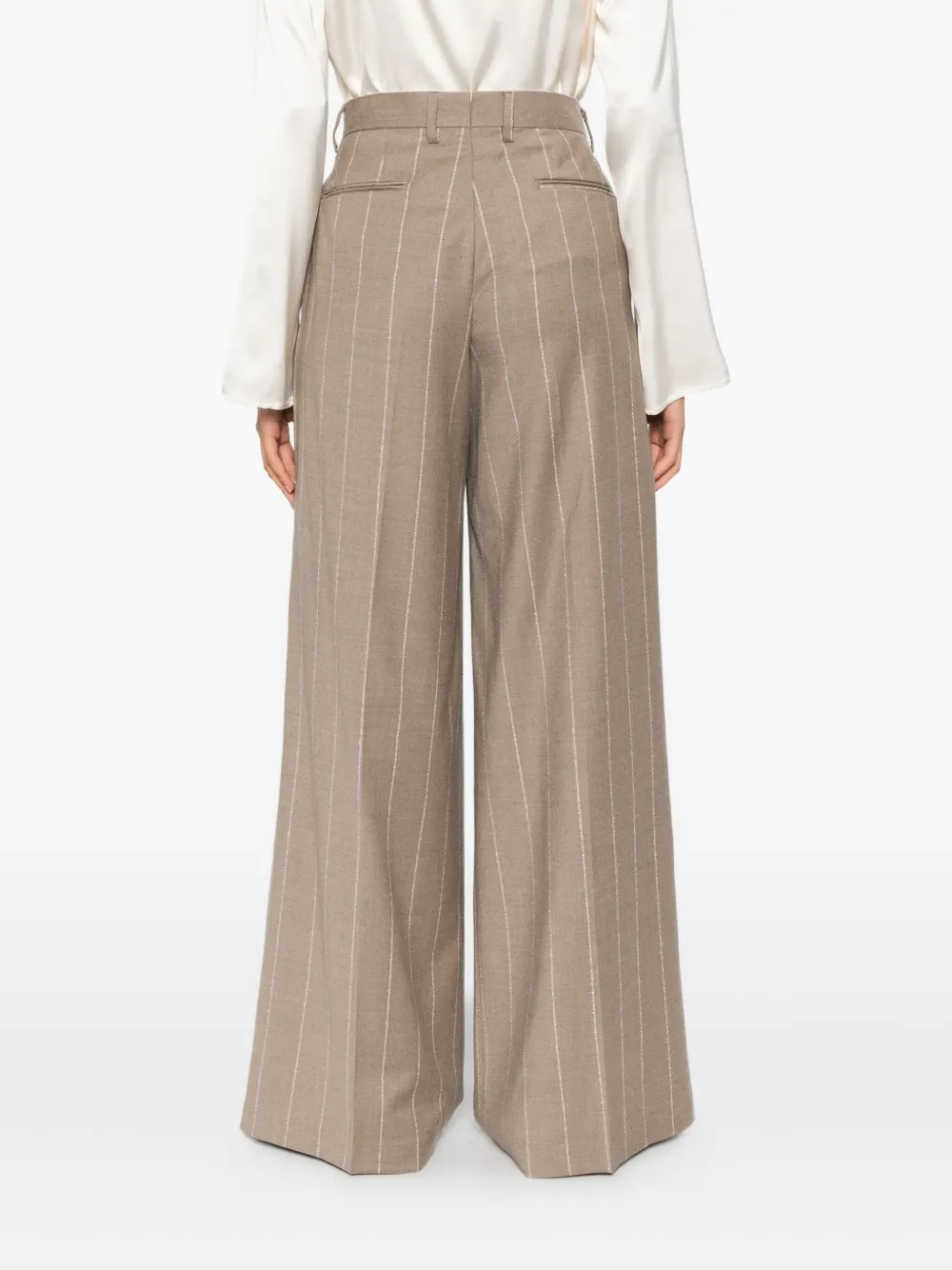 Luigi Bianchi Mantova Striped-pattern Tailored Trousers In Brown