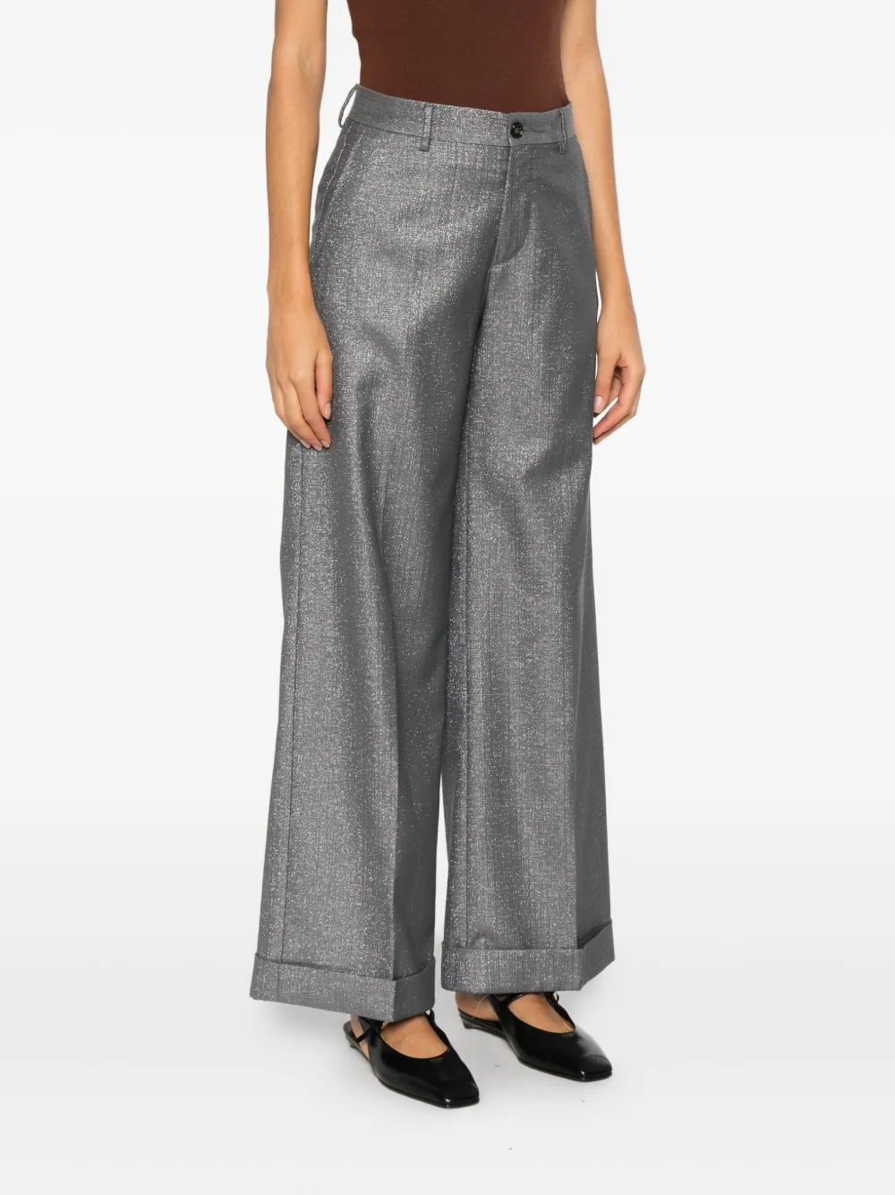 Luigi Bianchi Mantova Glitter-embellishment Tailored Trousers In Multi