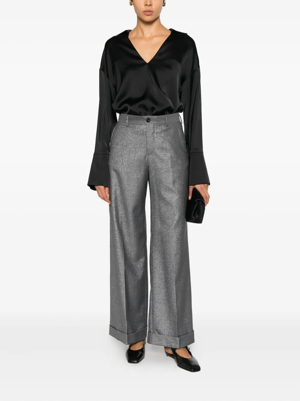 LUIGI BIANCHI MANTOVA Calça de alfaiataria com aplicação de brilho | Calça social | Image 2