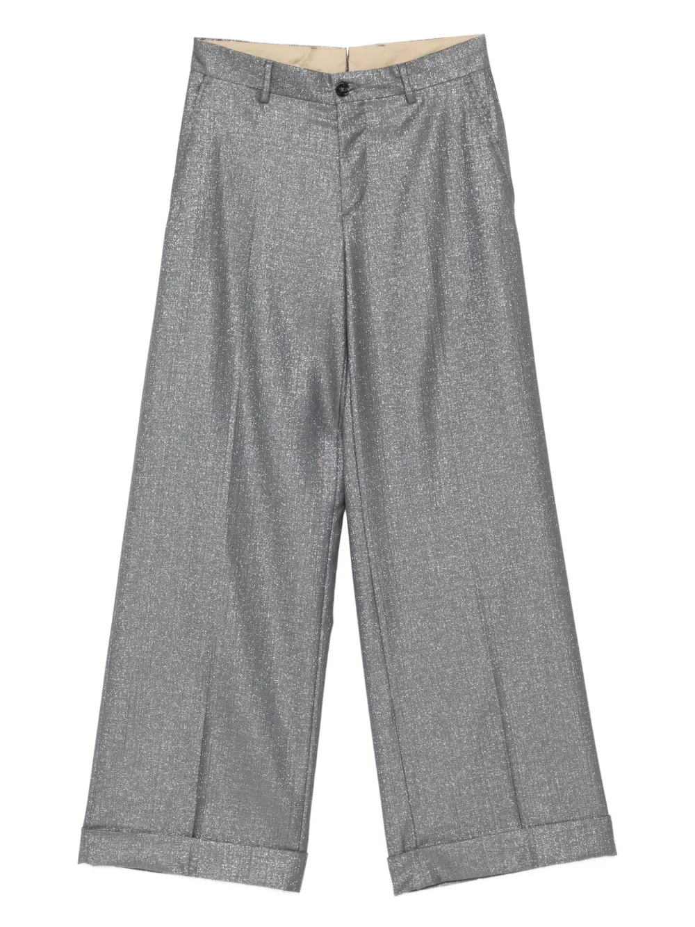 LUIGI BIANCHI MANTOVA Calça de alfaiataria com aplicação de brilho | Cinza | Image 1