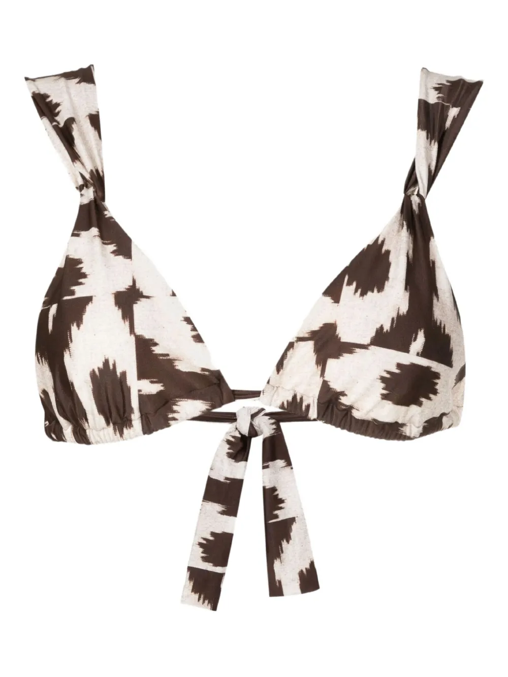Lenny Niemeyer Ikat Bikini Top In Brown