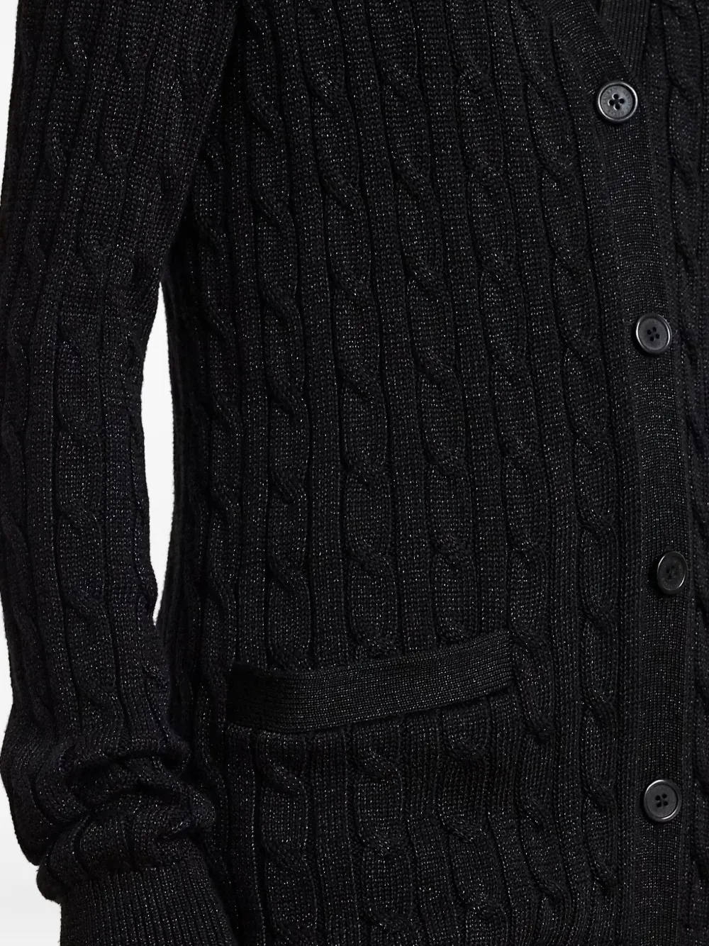Ralph Lauren Cable-knit Cardigan In Black