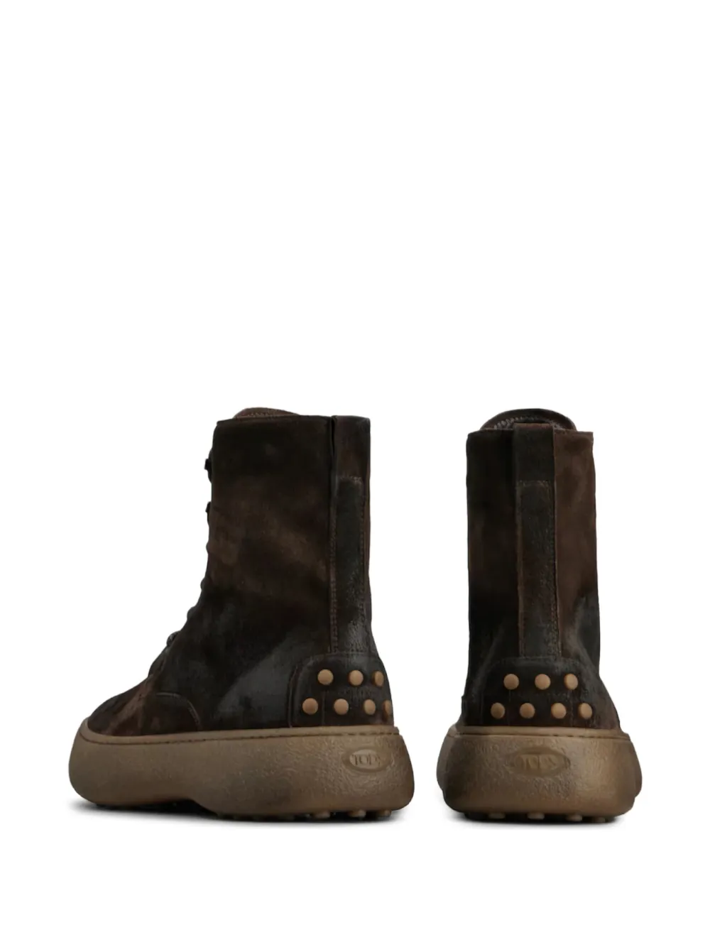  Tod's Monogram-debossed Lace-up Boots - Brown 