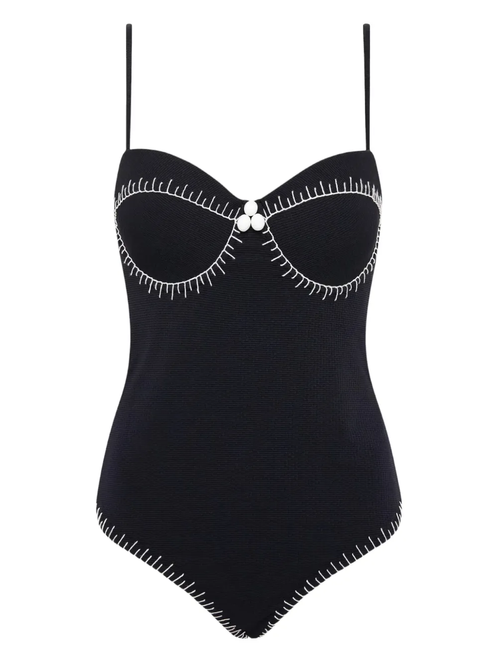 Marysia Salento Maillot button detail one piece | Black | Image 1