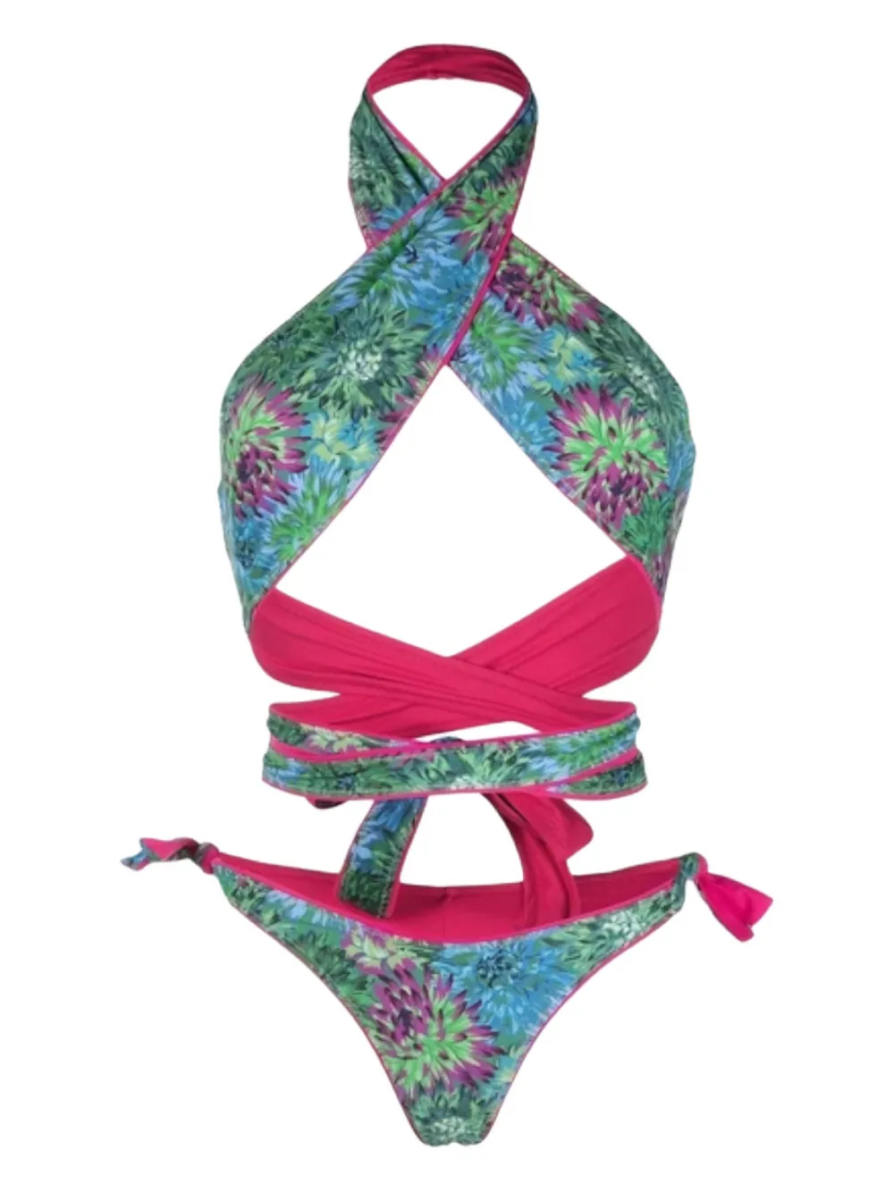 Reina Olga floral-print bikini (set of two) | Green | Image 1