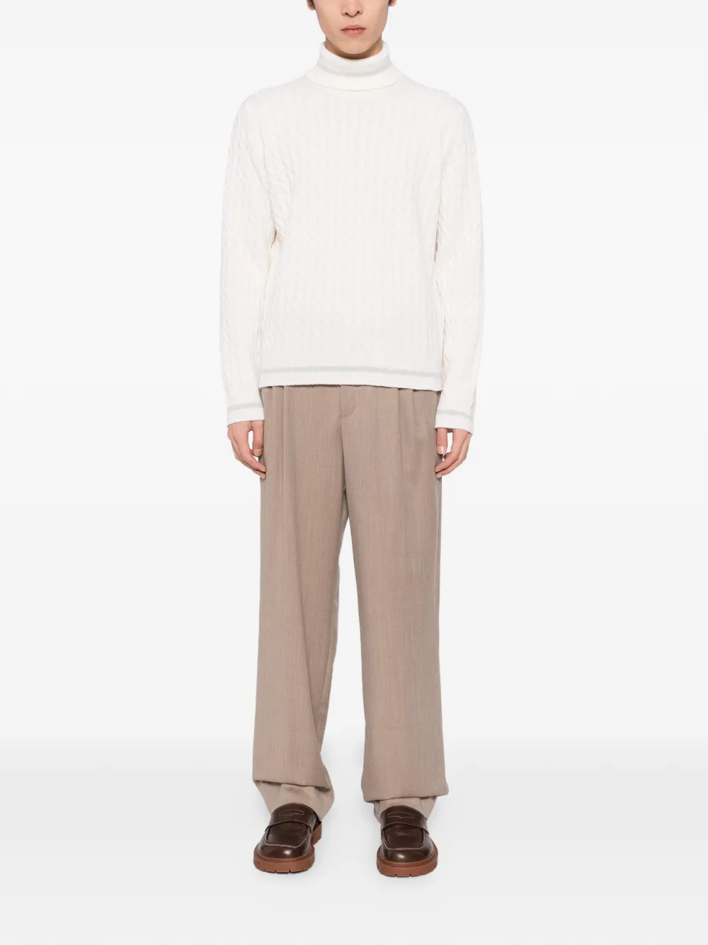 Eleventy cable-knit jumper - Wit