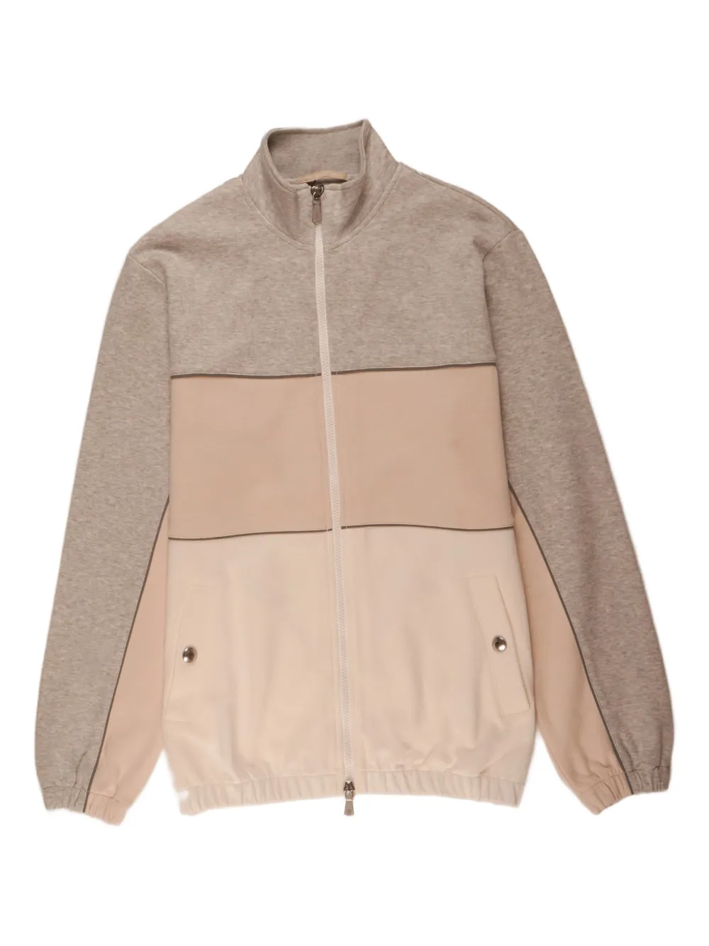 Eleventy panelled zip sweater | Neutrals | Image 1