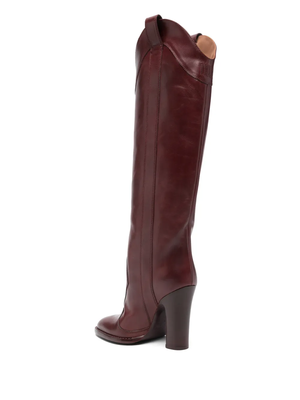 Paris Texas 105mm Block-heel Pointed-toe Boots In Burgundy