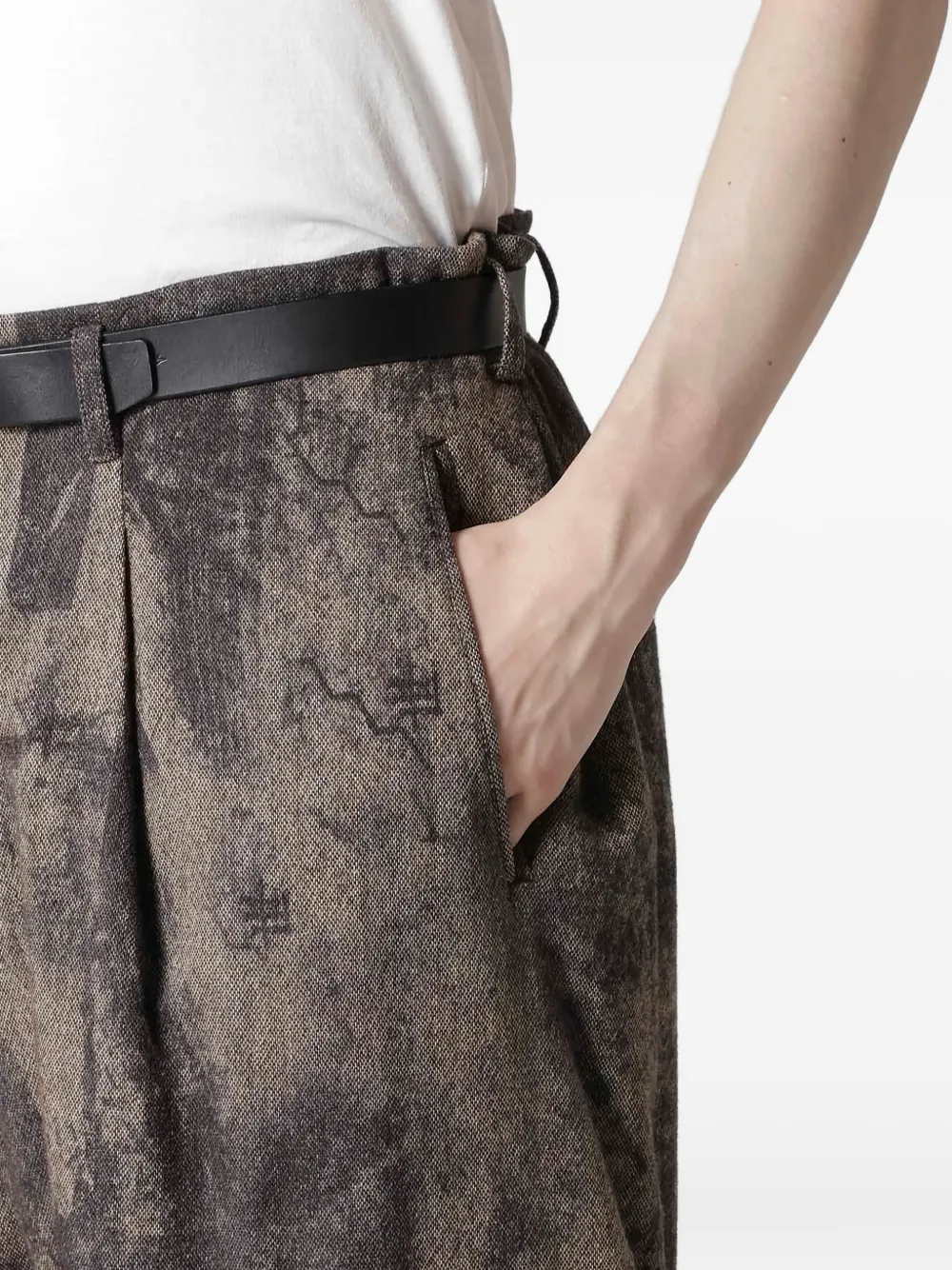 Yohji Yamamoto buttoned patterned trousers Bruin