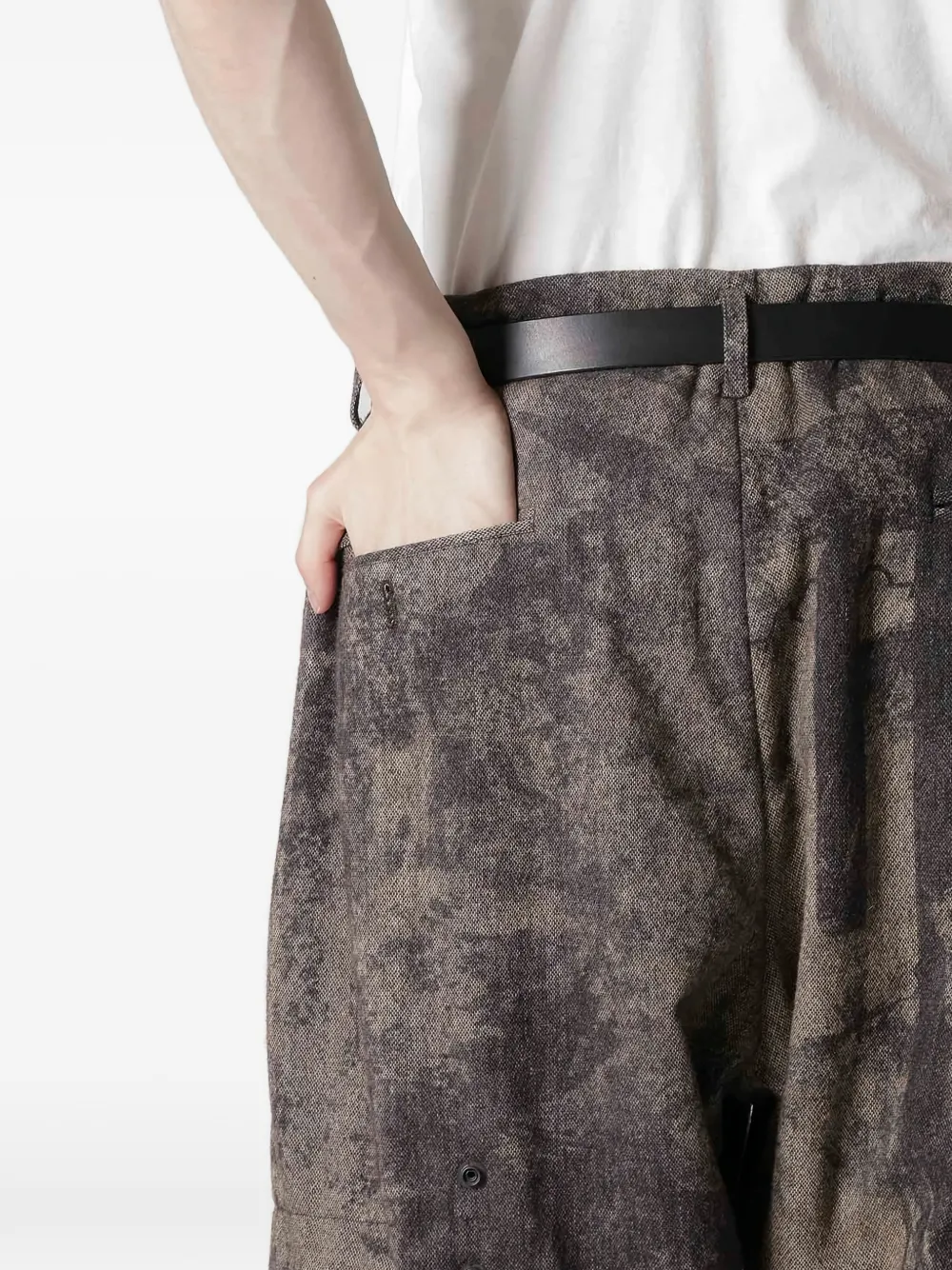 Yohji Yamamoto buttoned patterned trousers Bruin