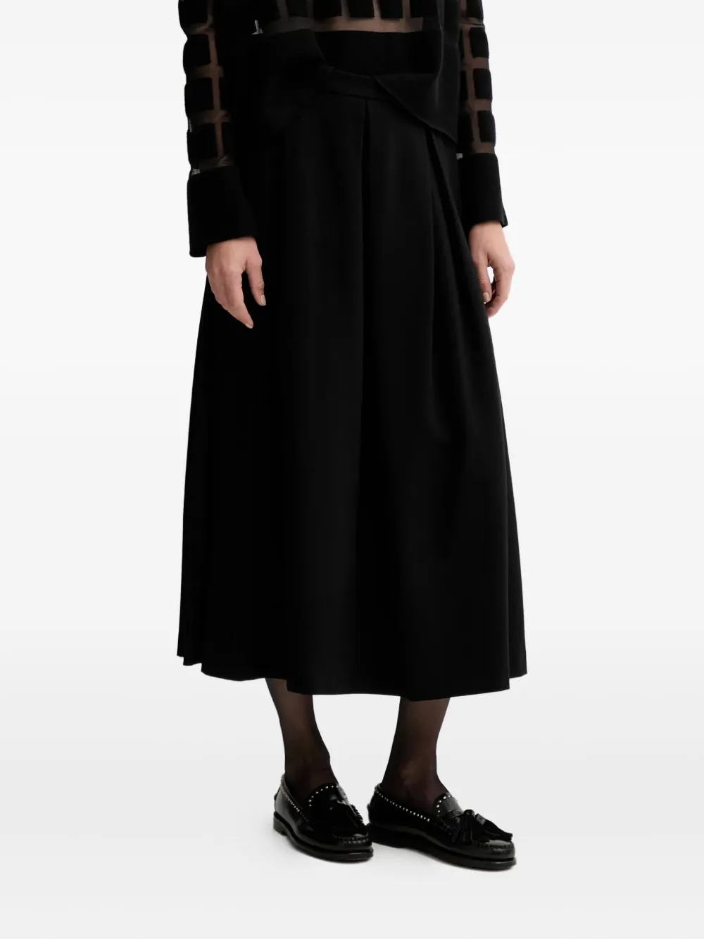 Liviana Conti Gonna midi Molly plissettata - Nero