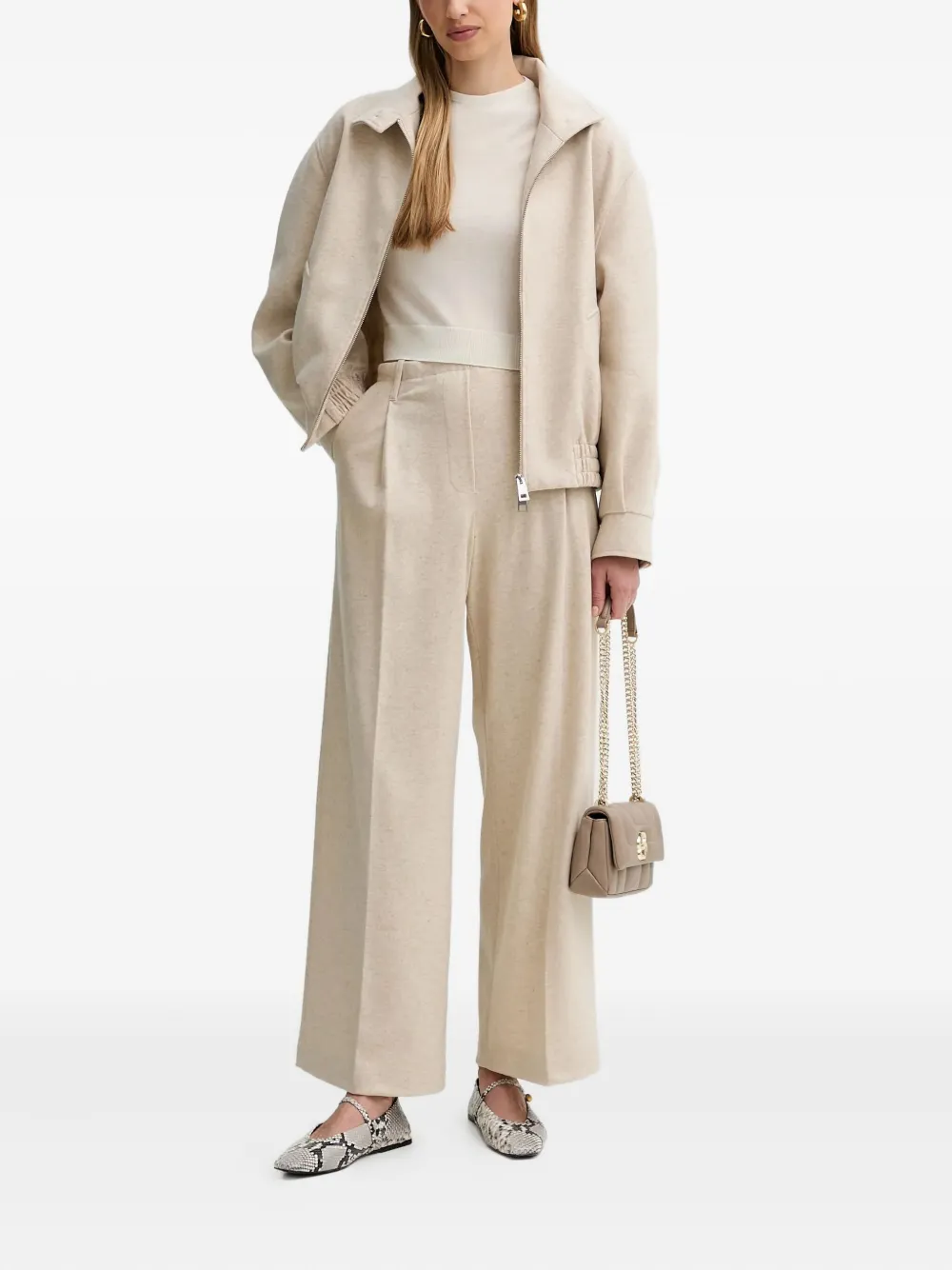 Liviana Conti Arthur plooibroek met elastische taille - Beige