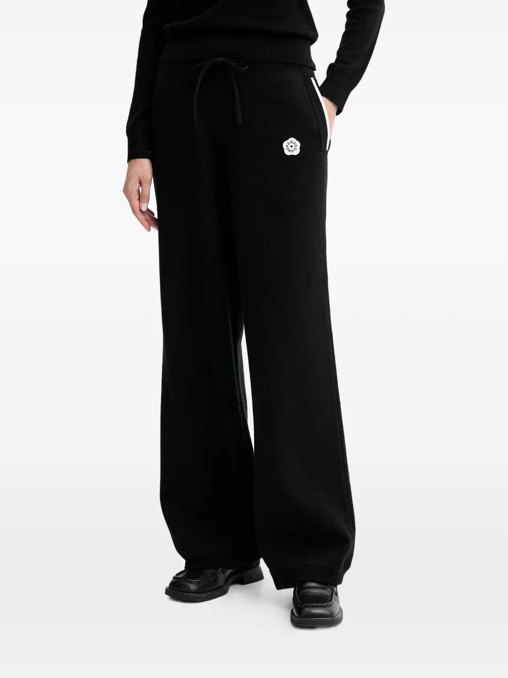 Kenzo pantalon de jogging à fleurs brodées | noir | Image 1