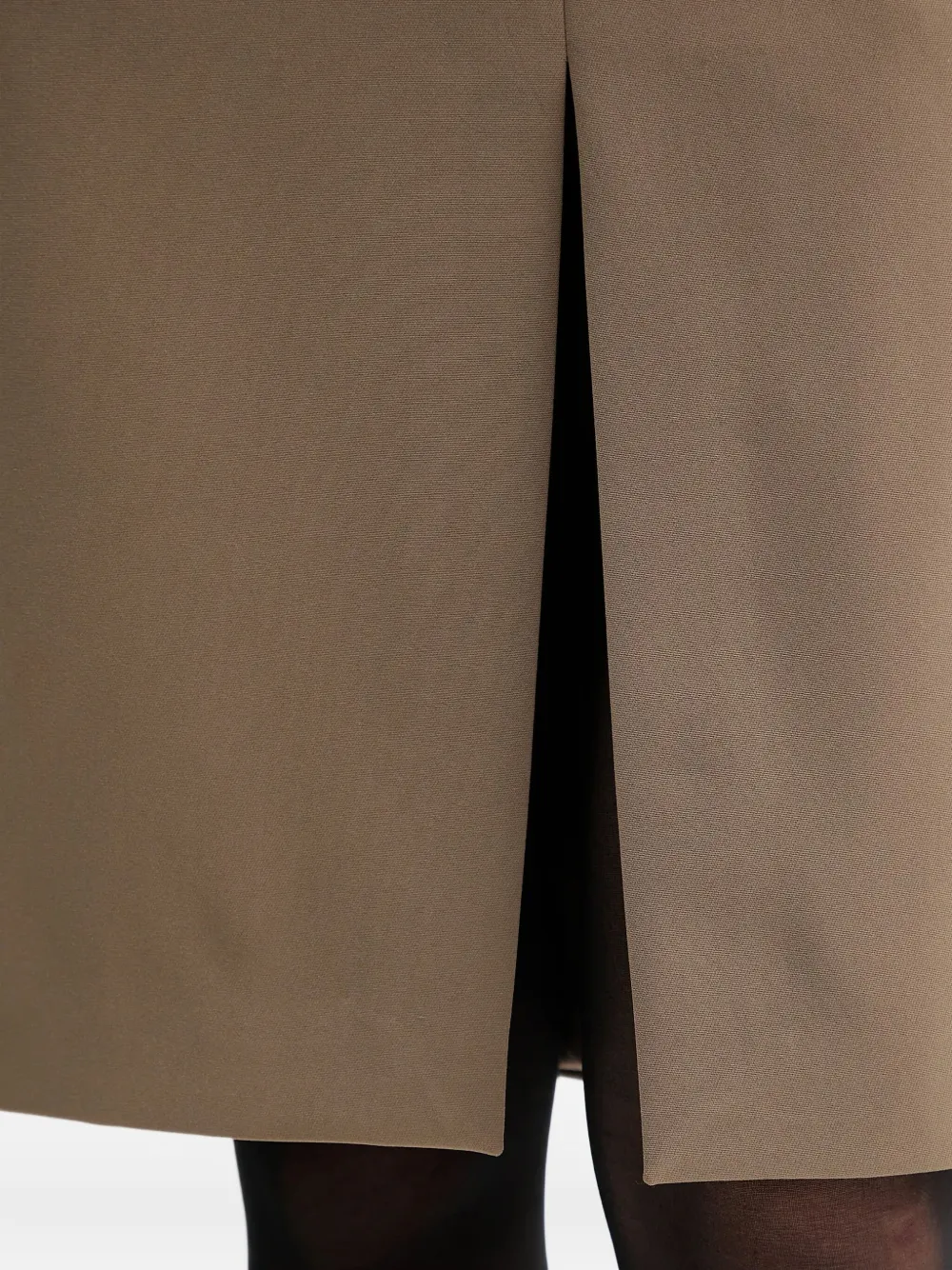 Isabelle Blanche Front-slit Midi Skirt In Brown