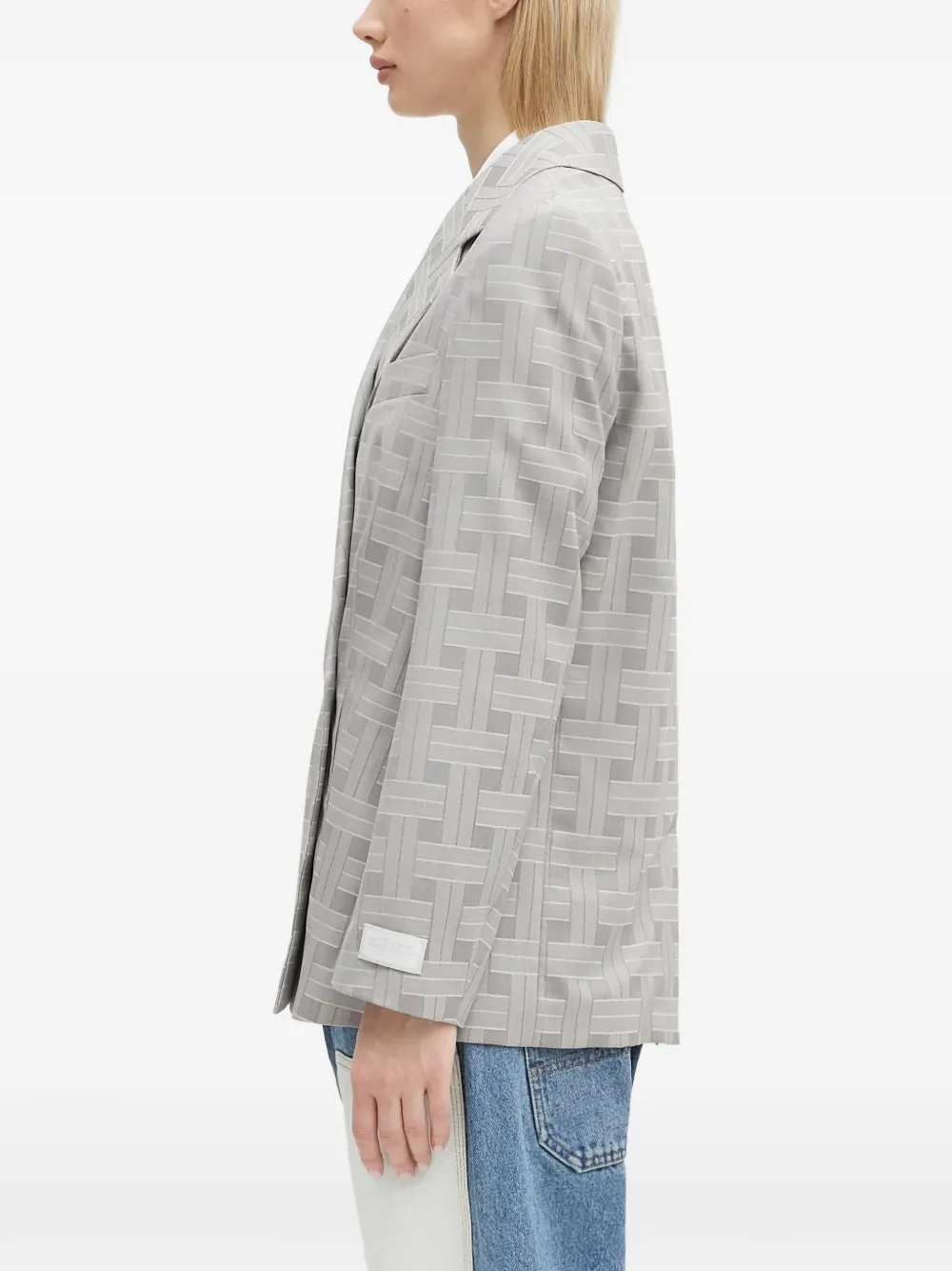  Kenzo Patterned Double-breasted Blazer - Grey 