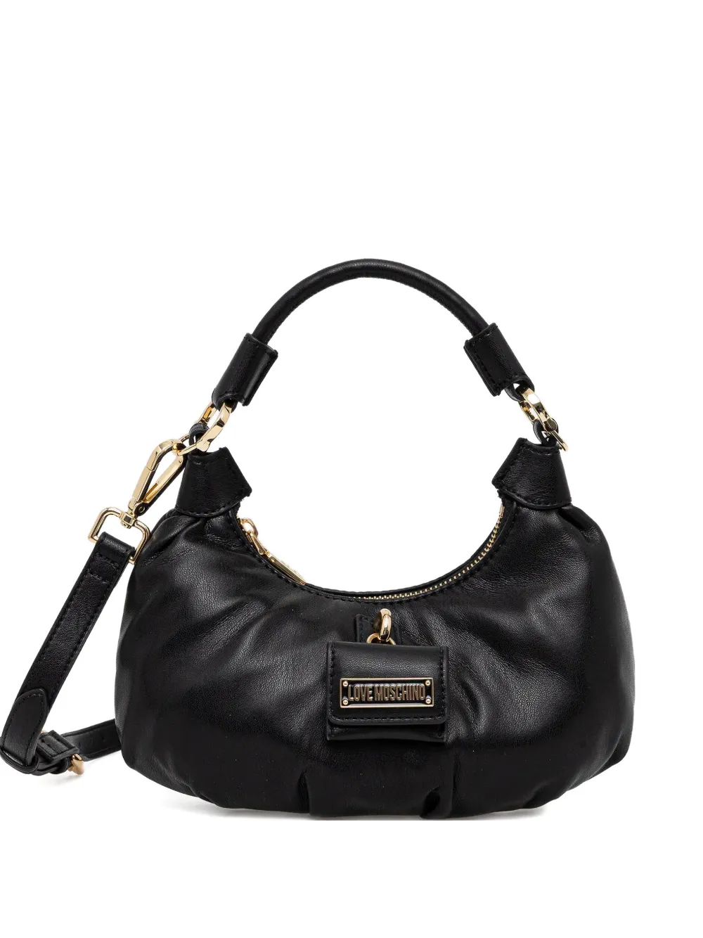 Love Moschino logo-plaque shoulder bag - Nero