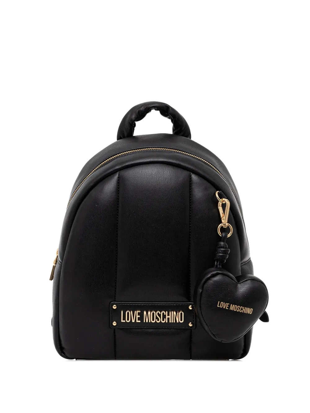 Love Moschino Heart-charm Logo-plaque Backpack In Black
