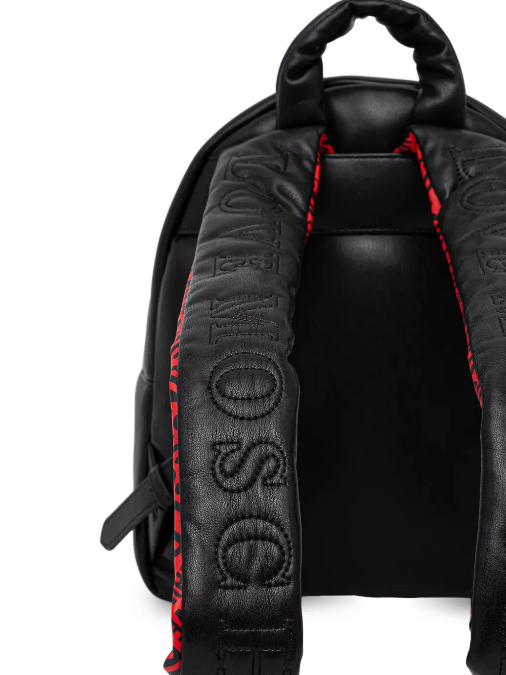 Love Moschino Rugzak met logoplakkaat en hartbedel Zwart