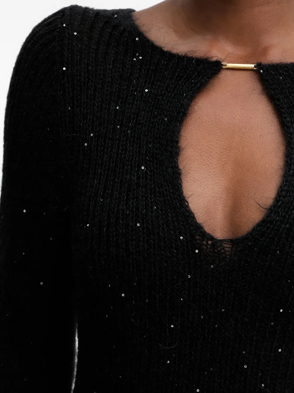 Liviana Conti Mini-jurk met pailletten en uitgesneden detail Zwart