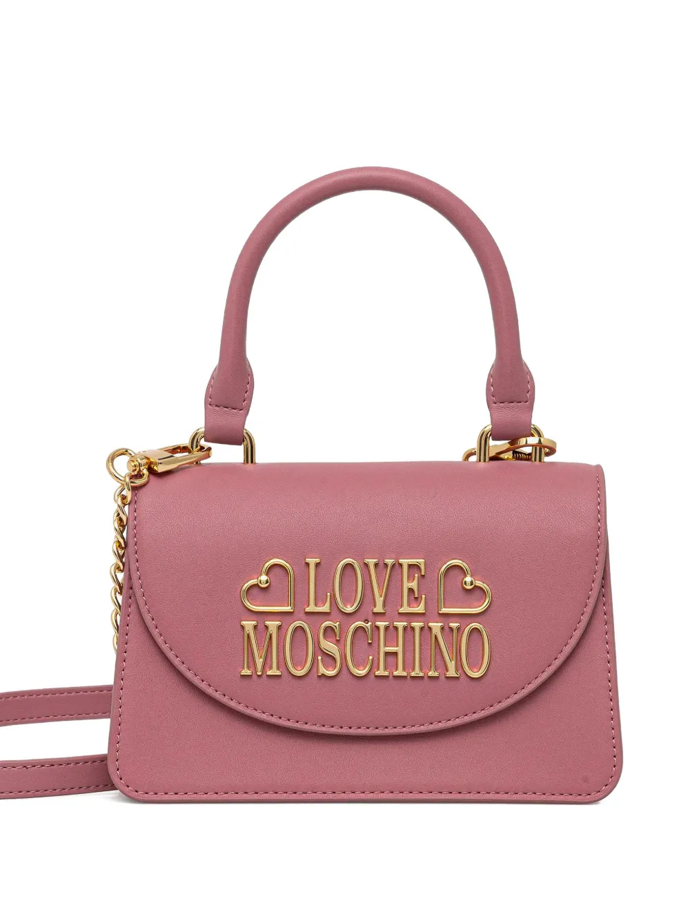 Love Moschino logo lettering satchel - Rosa